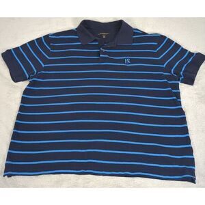 Banana Republic Pique Polo Mens XL Blue Short Sleeve Organic Preppy‎ Casual